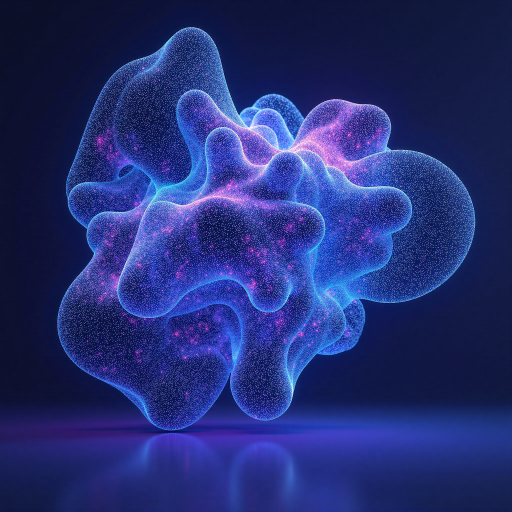 太空谷域名标识，现代科技风格设计，蓝色紫色渐变色彩，几何图形组合